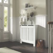 NEW (C124) CONTEMPORARY KENSINGTON RADIATOR COVER MEDIUM WHITE 1195 X 200 X 900MM. Ideal for co