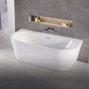 New (P7) Decadence Supercast Back To Wall 1700x800mm Bath. Double Ended, Modern Back To Wall Ba...