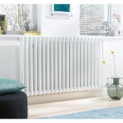 New (Q127) Horizontal 2 Column Radiator 600 x 1226mm White 4019BTU. Suitable For Central Heati...