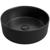 New (R42) Luxey Matt Black Ceramic Countertop Basin 355mm. Dimensions: H 120 x W 355 x D 355m...