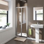New (Q68) 760mm - 8mm - Premium Easy clean Bifold Shower Door. RRP £379.99.Durability To With...