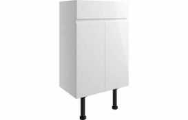 New (Q56) 600mm - Valesso Vanity Unit - White Gloss - Standard Depth. Durable 18mm Cabinet, Sid...