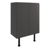 New (S130) Valesso 600 mm 2 Door Full Depth Base Unit - Onyx Grey Gloss. Soft Close Fittings. ...