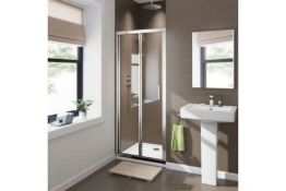 New 700 mm - 8 mm - Premium Easy clean Bifold Shower Door. RRP £379.99.Of2200Cp. Durability To New