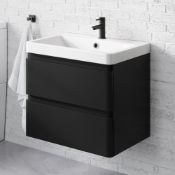 New & Boxed 600 mm Denver II Black Built In Basin Drawer Unit - Wall Hung. RRP £849.99.Mf2468....