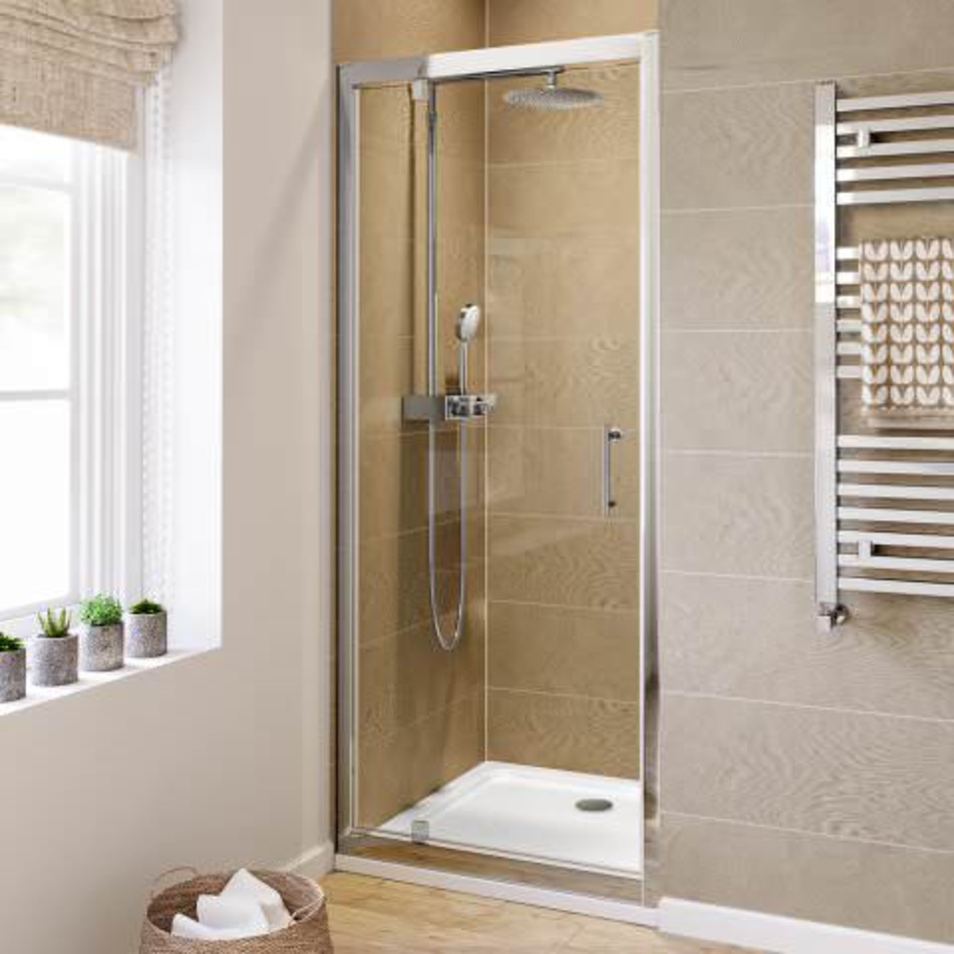 New (R37) 900 mm - 6 mm - Elements Pivot Shower Door RRP £299.99 Essential Design Our Standard ... - Image 2 of 3