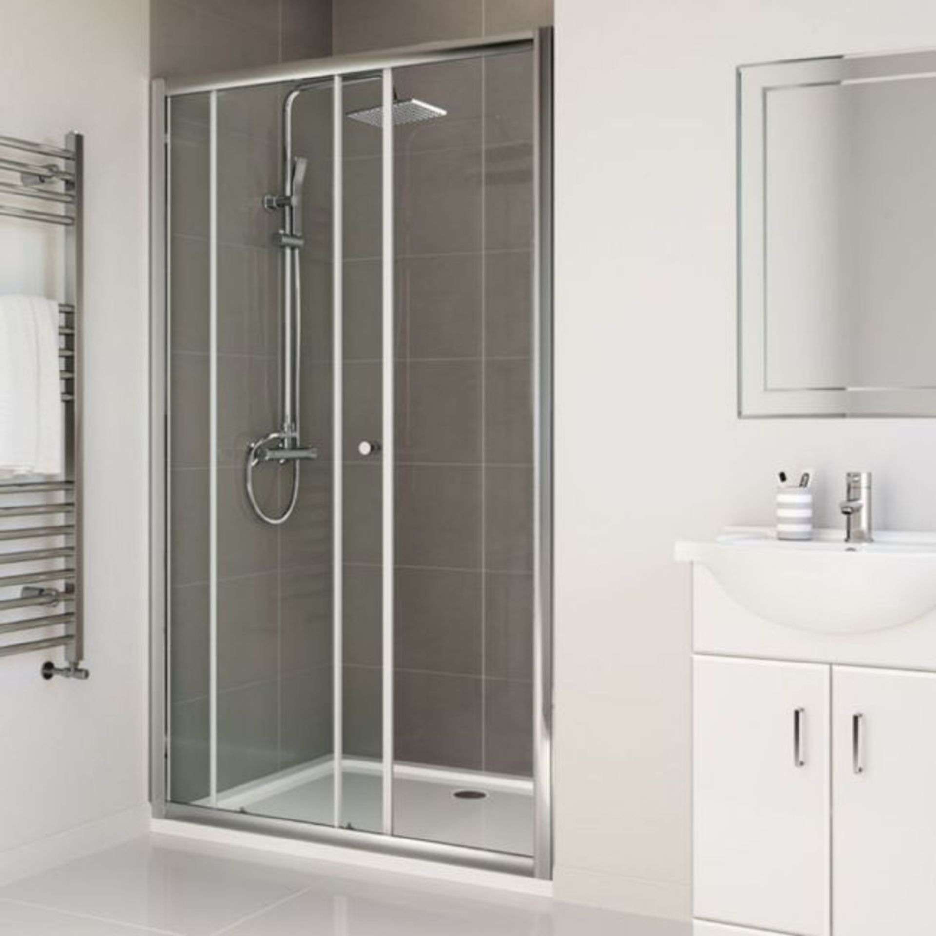 New Twyford's 1700mm - Elements Sliding Shower Door. RRP £399.99.4mm Safety Glass Fully Waterp... - Image 2 of 2