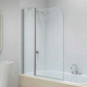 New (S81) 1500x900 mm Folding Curved Bath Screen.