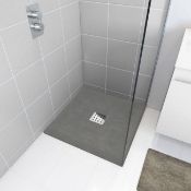 New 900x900 mm Square Slate Effect Shower Tray In Grey. Manufactured In The Uk From High Grade ...