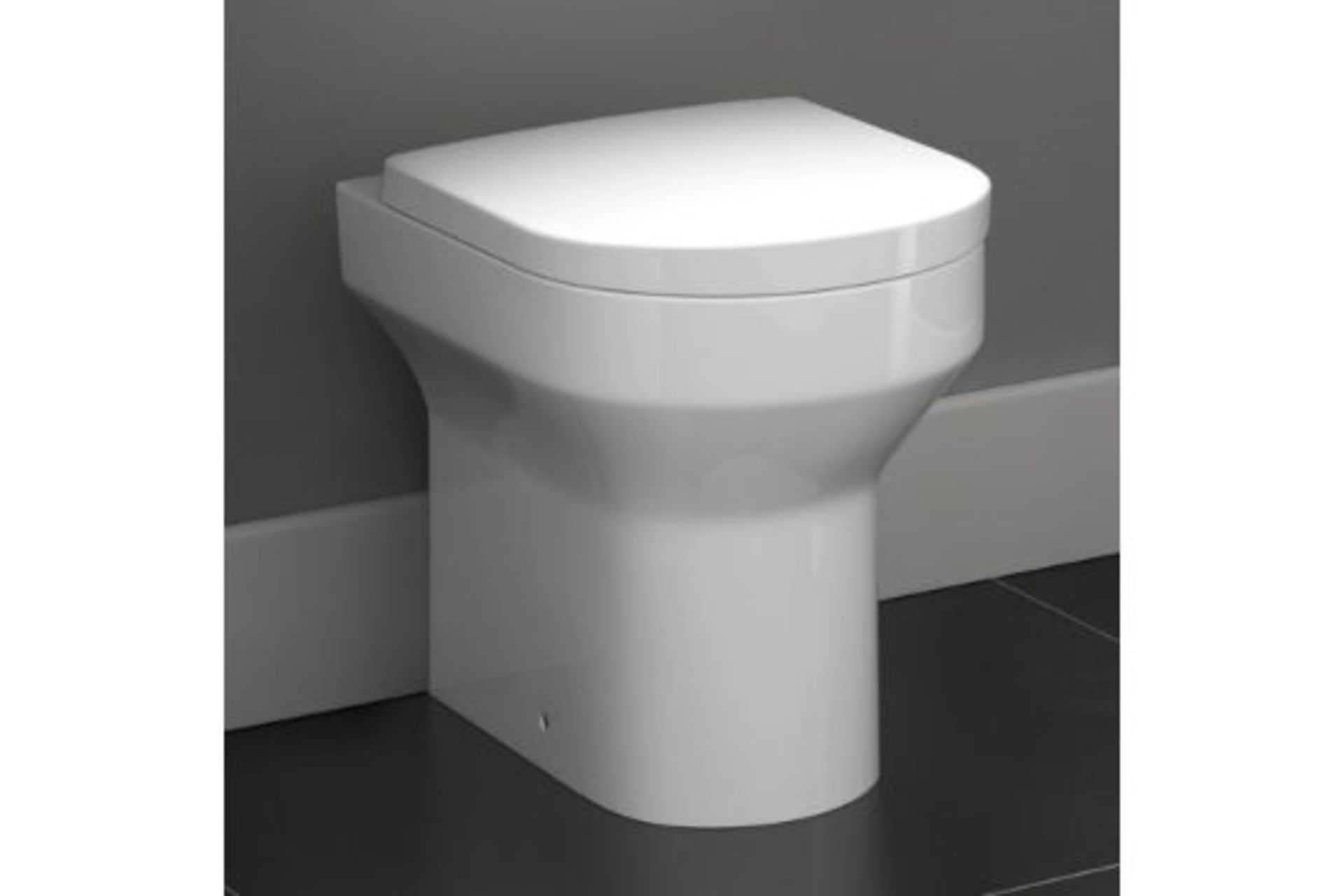 New & Boxed Cesar Back To Wall Toilet Inc Soft Close Seat. 621Bwp Made From White Vitreous Chi...