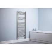 New (S65) Towel Radiator 1600 x 600 mm Chrome 1889 BTU. Flat Front Chrome-Plated Steel Construc...