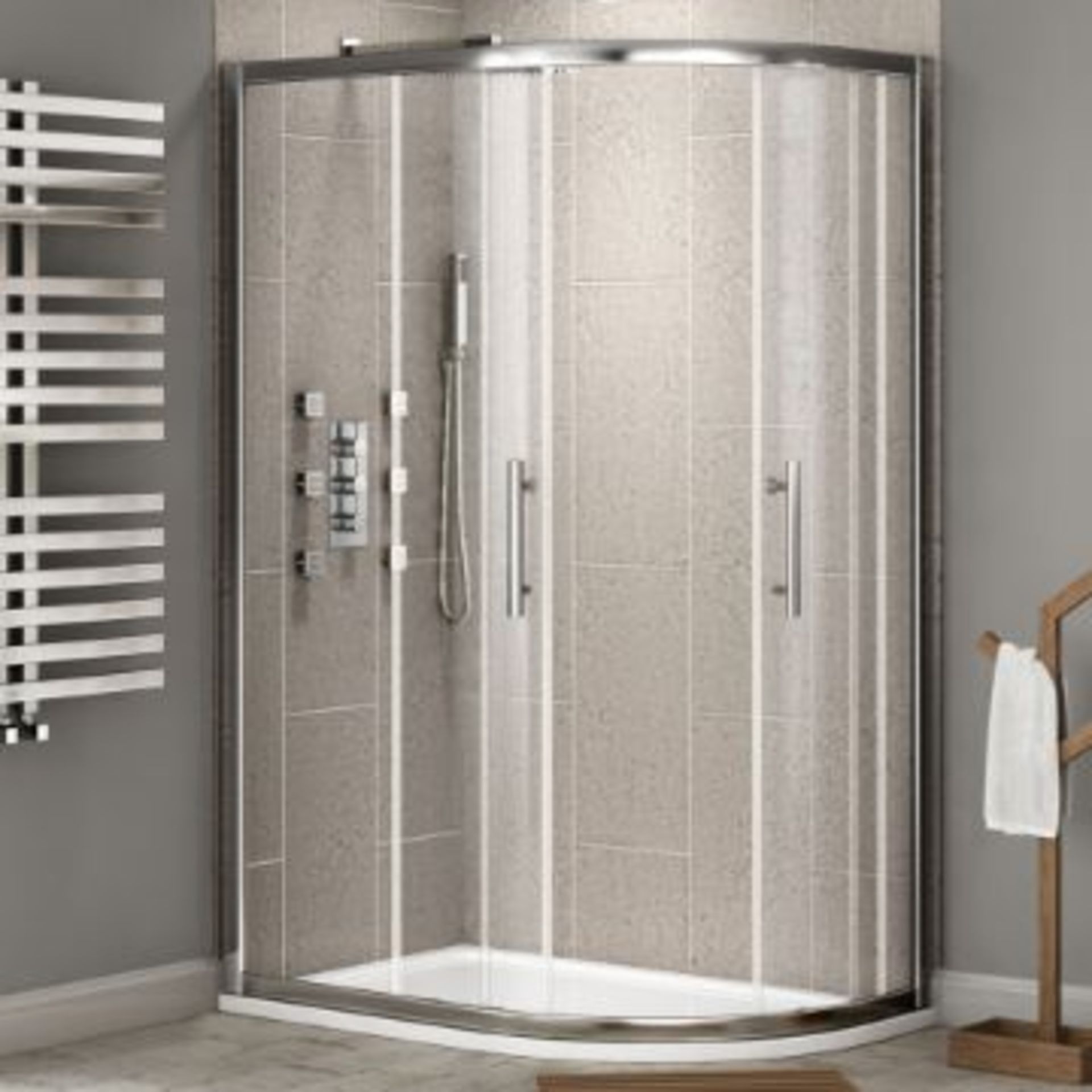 NEW Twyford's 900x800 mm - 8 mm - Premium Easy clean Offset Quadrant Shower Enclosure - Reversible . - Image 2 of 2