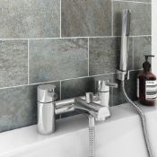 New (T81) Contemporary Bath Shower Mixer With Shower Kit - Chrome. Mixer Tap With Shower Kit W...