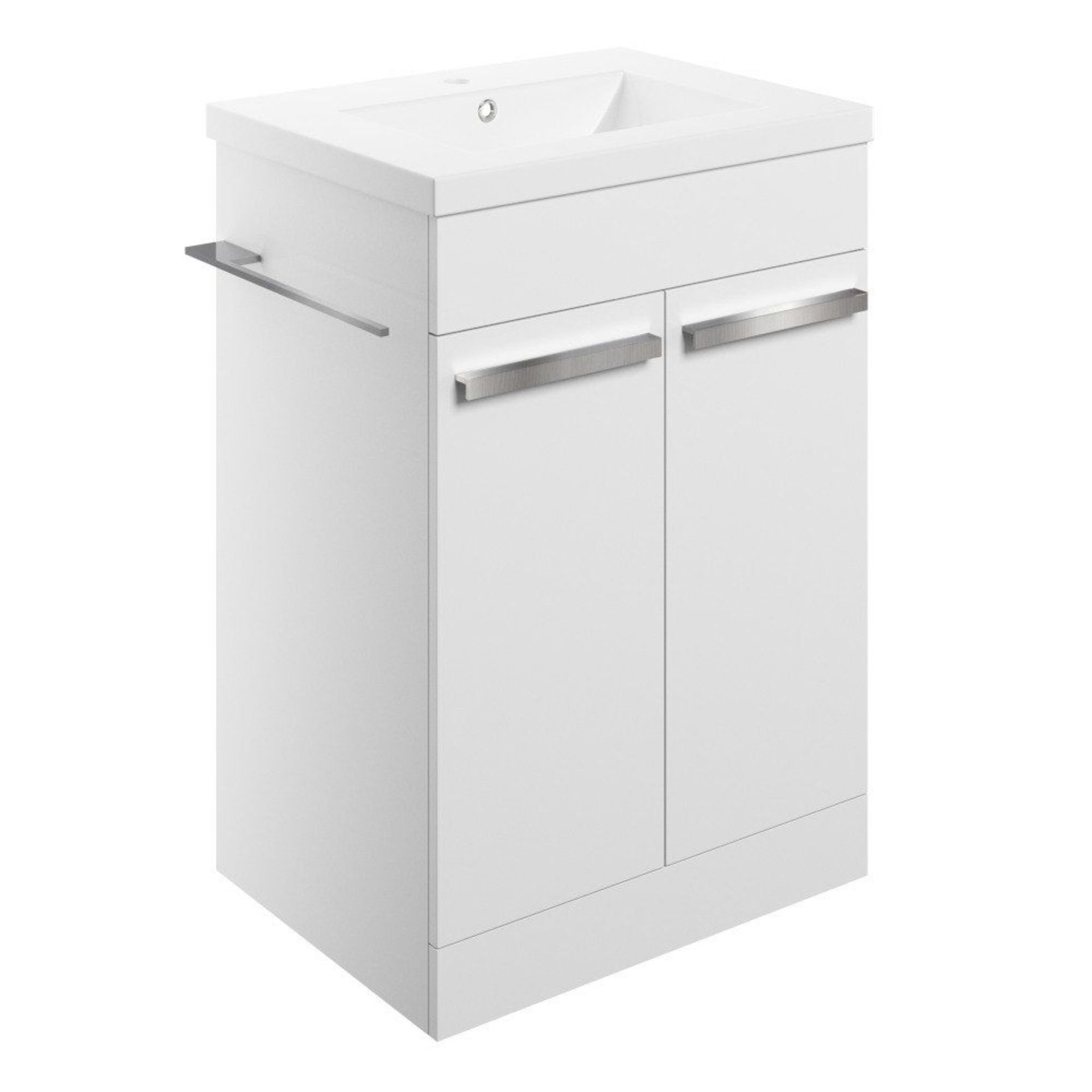 New (Q10) Morina 615 mm 2 Door Floor Standing Vanity Unit & Basin - White Gloss. Soft Close Hin... - Image 2 of 2