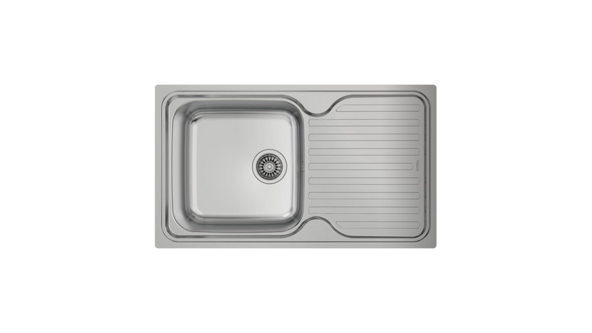 New (M163) Inset Stainless Steel Sink One Bowl And One Drainer Right Hand. Inset Sink, One