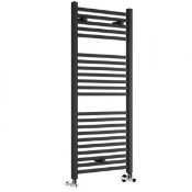 New (T34) Anthracite Square Ladder Towel Rail 1110mm x 500mm. Compatible With Central Heating ...