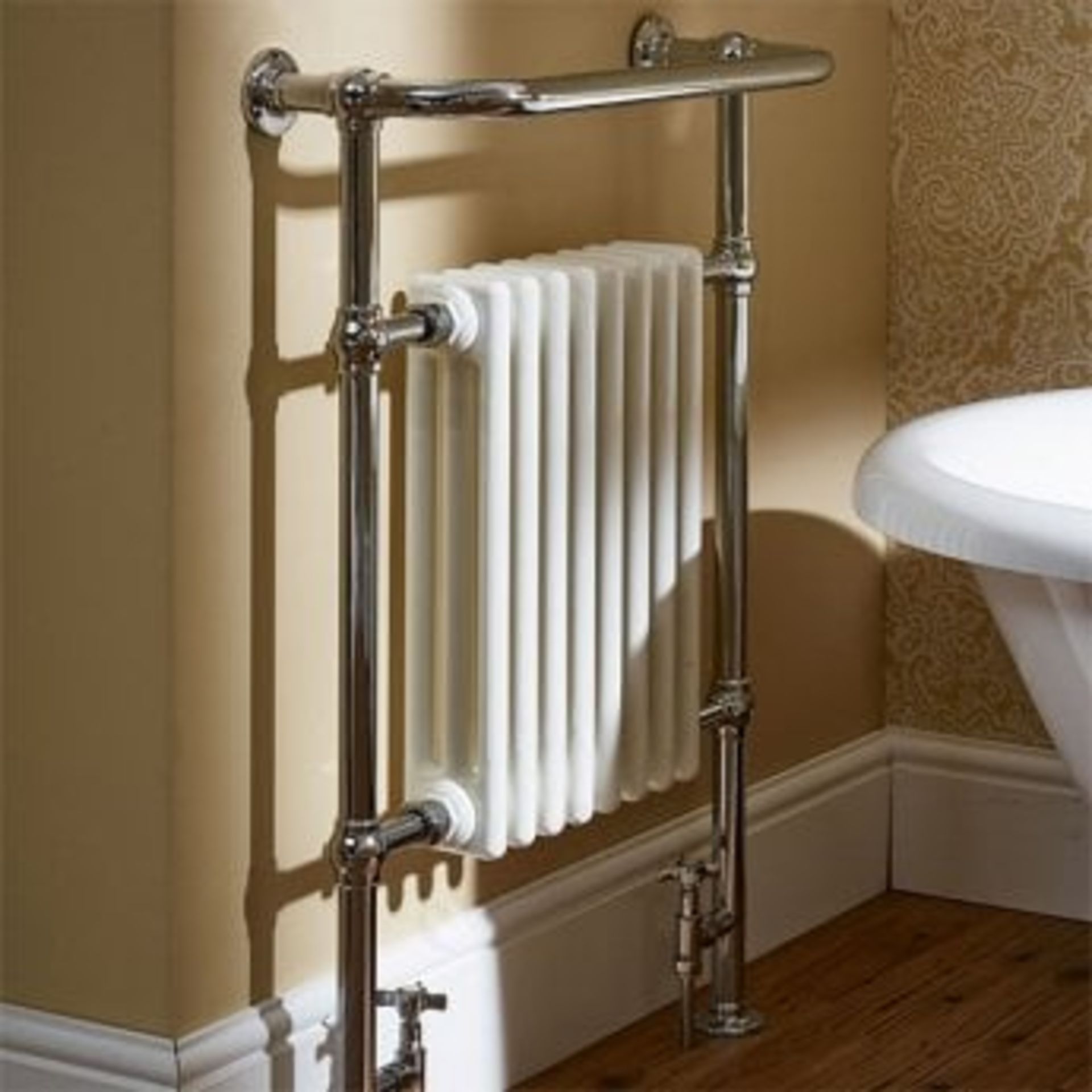 New (W23) Taurus Heated Towel Rail Chrome. 673x963mm.