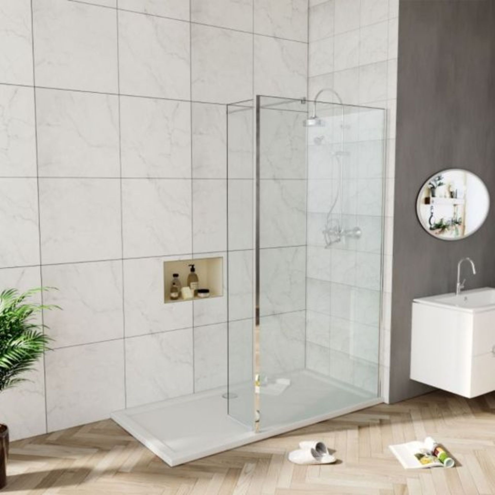 New (W12) 800x300mm - 8mm - Premium Easy clean Wet room And Rotatable Panel. RRP £399.99. 8mm ...