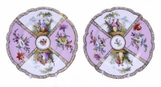 Pair of Dresden Cabinet Plates c.1890