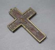 Antique Brass Bound Orthodox Crucifix