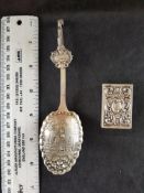 Hallmarked Silver Spoon and Matchbox case