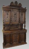Antique French Carved Walnut Cabinet c.1900