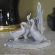 Nao Porcelain Geese Sculpture Group