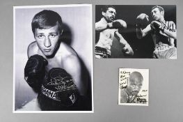 MARVIN HAGLER (1954 - 2021) KEN BUCHANAN & ALAN MINTER Original signatures on photo.