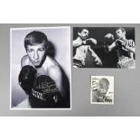 MARVIN HAGLER (1954 - 2021) KEN BUCHANAN & ALAN MINTER Original signatures on photo.