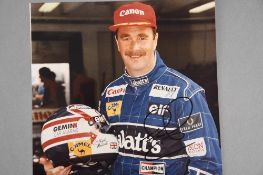 NIGEL MANSELL & MURRAY WALKER Original signatures on photo.