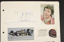 MARIO ANDRETTI & COLIN CHAPMAN Original signatures