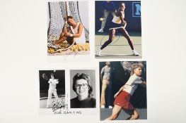 BILLY JEAN KING, CHRISSIE EVERT & MONICA SELES Original signatures