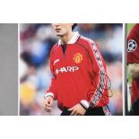 OLE GUNNAR SOLSKJAER, RYAN GIGGS & PAUL SCHOLES Original signatures on photo.