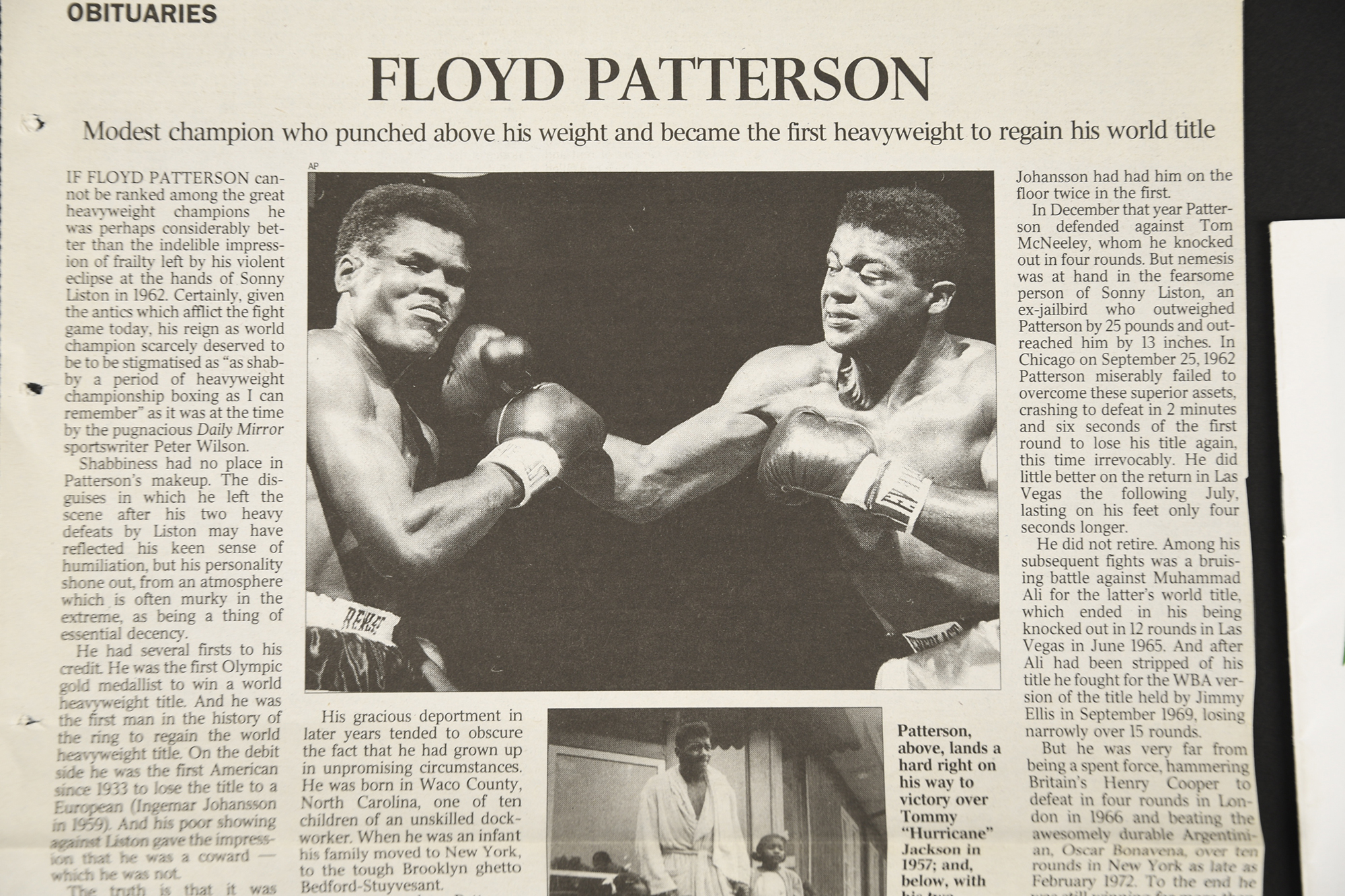 FLOYD PATTERSON Original signature 1984. - Image 3 of 4