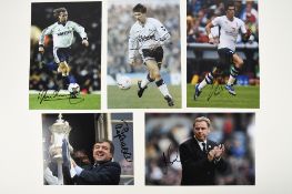 SPURS LEGENDS: G LINEKER, H REDKNAPP, T VENABLES, D GINOLA & G BALE Original signatures