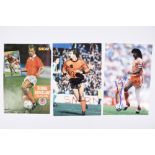 JOHAN CRUYFF (1947 - 2016) R GULLIT & D BERGKAMP Original signatures.