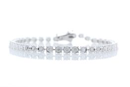 18k White Gold Tennis Diamond Bracelet 1.50 Carats