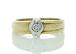 18k Yellow Gold Rub Over Set Diamond Ring 0.21 Carats