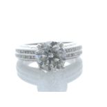 18k White Gold Stone Set Shoulders Diamond Ring 4.51 Carats