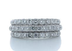 18k White Gold Channel Set Semi Eternity Diamond Ring 1.61 Carats