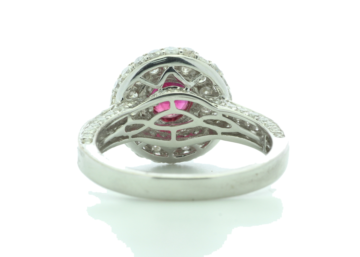 18k White Gold Cluster Diamond And Ruby Ring (R0.73) 1.90 Carats - Image 3 of 5