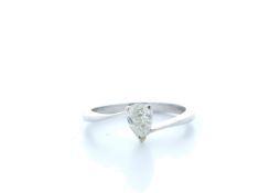 18k White Gold Single Stone Prong Set Diamond Ring 0.38 Carats