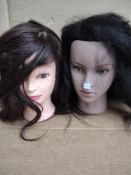 Mankin style practice hairdressers heads x2 RRP £45 Grade U