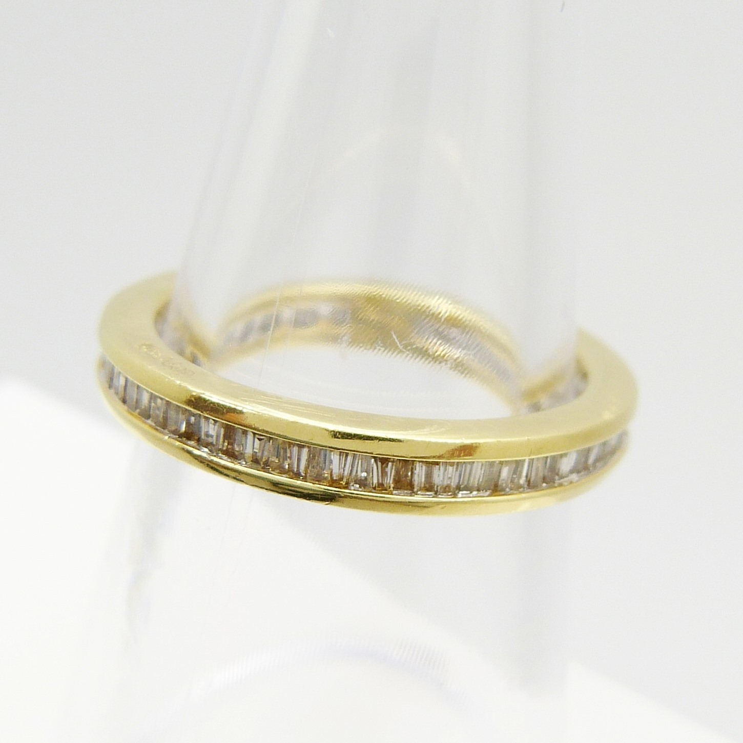 An 18ct yellow gold full eternity ring set with 0.50 carats of tapered baguette diamonds, certified - Image 6 of 7