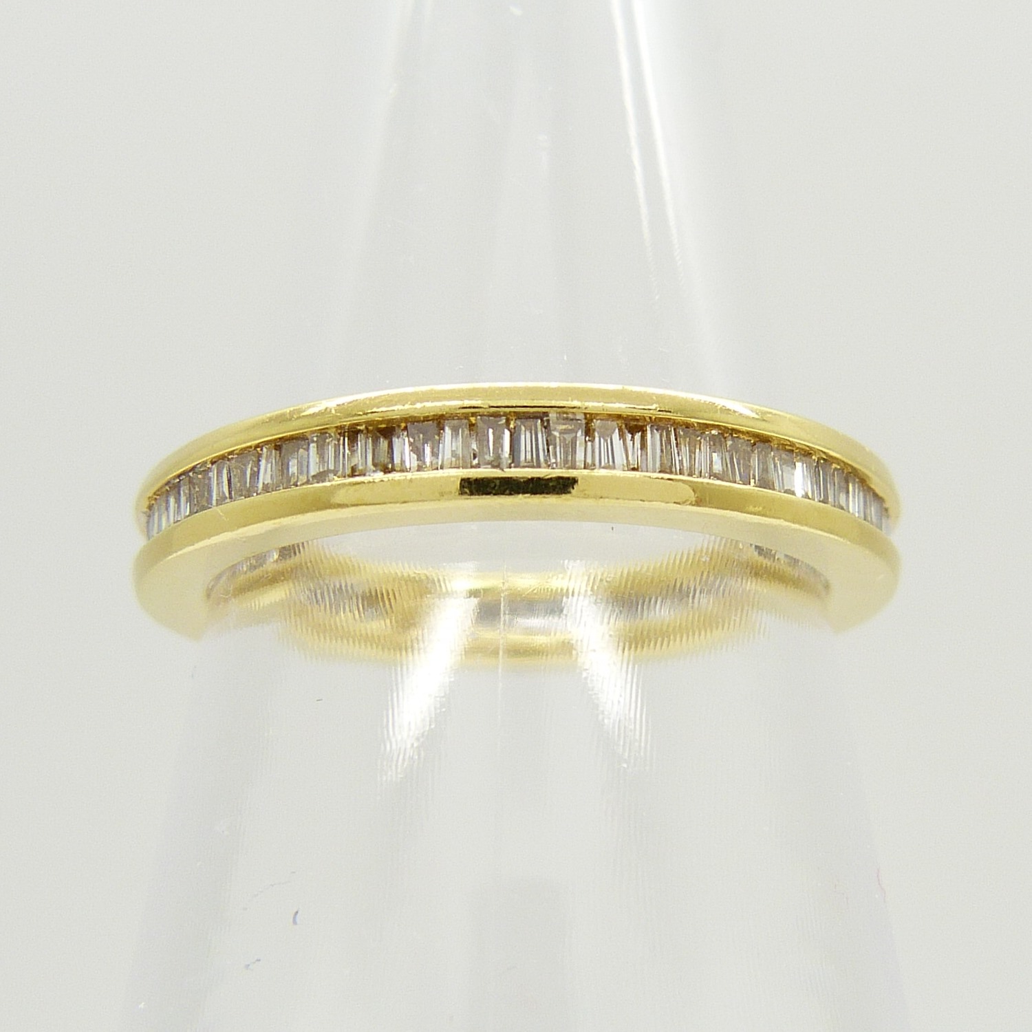 An 18ct yellow gold full eternity ring set with 0.50 carats of tapered baguette diamonds, certified - Image 4 of 7