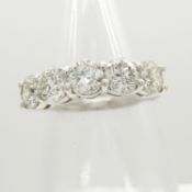 An excellent quality 2.55 carat, 5-stone round brilliant-cut diamond ring in 18ct white gold