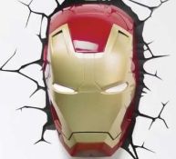 (R3A) 4x Marvel Avengers 3D Deco Light. 1x Iron Man Mask. 1x Spiderman Mask. 1x Hulk Right Fist. 1x