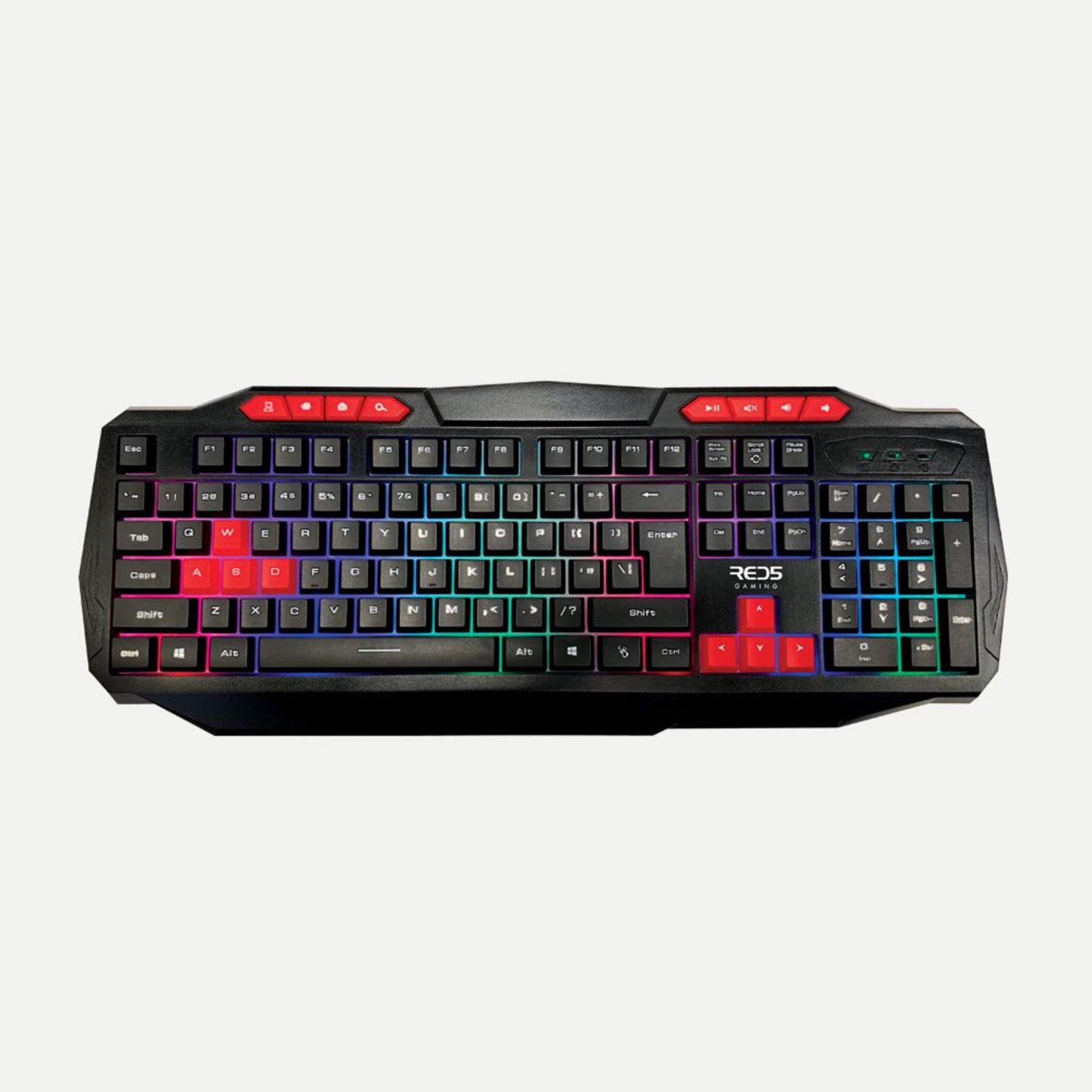 (R2F) 7 Items. 4x Red5 Light Up Gaming Keyboard. 3x Red5 Gaming Mouse (1x Orbit. 1x Nova. 1x Comet)