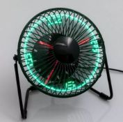 (R3F) 17 Items. 11X Red5 Desktop LED Clock Fan. 6X Red5 LED Clockfan With Stand. (All With RTM Stic