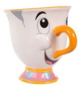 (R3H) Approx. 23 Items. 10x Disney Beauty And The Beast Ceramic Chip Mug. 1x Mrs Potts Tea Pot. 4x M